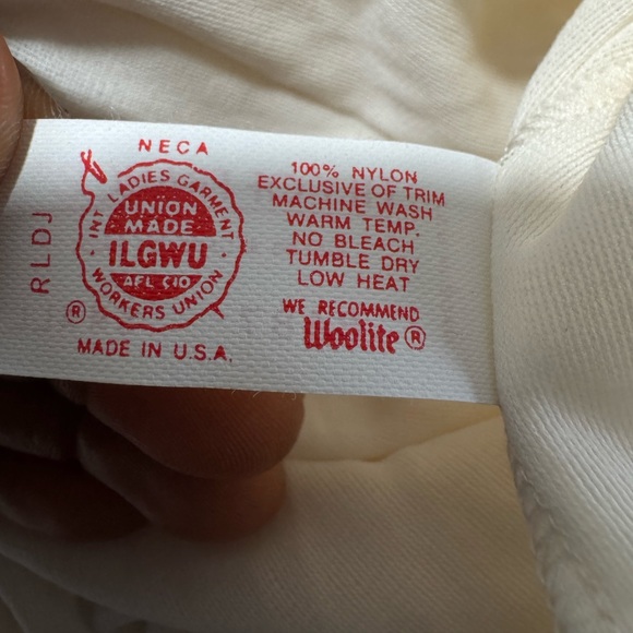 Vintage Lily of France Cream Lace-Trim Maxi Long Sleeve Nightgown - Picture 9 of 9